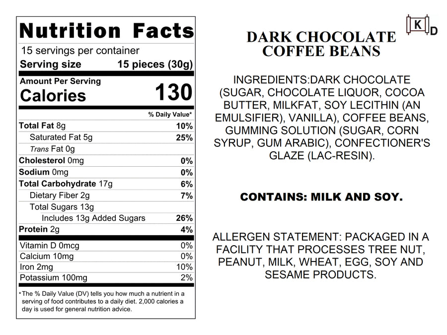 Dark Chocolate Coffee Beans