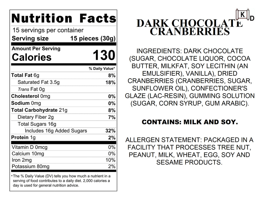 Dark Chocolate Cranberries