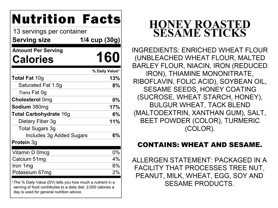 Honey Roasted Sesame Sticks