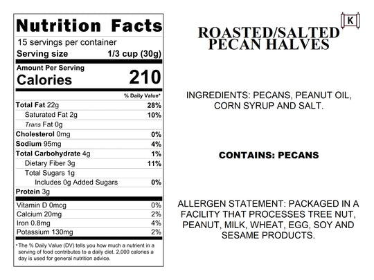 Roasted/Salted Pecan Halves