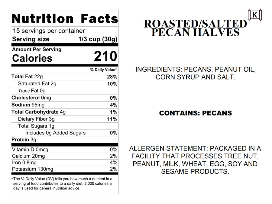 Roasted/Salted Pecan Halves
