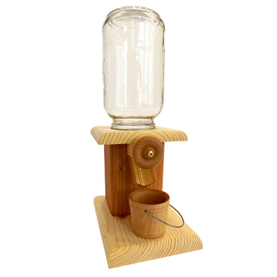 Wooden Nut Dispenser w/ Glass Jar